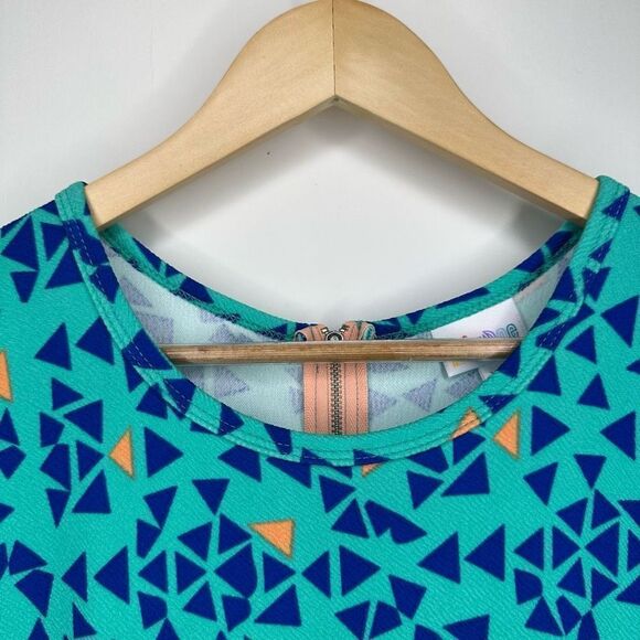 LuLaRoe Blue and Green Geometric Dress NWT - Picture 12 of 14